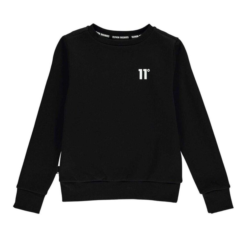 11 Degrees Childrens/Kids Crew Neck Sweatshirt / Black